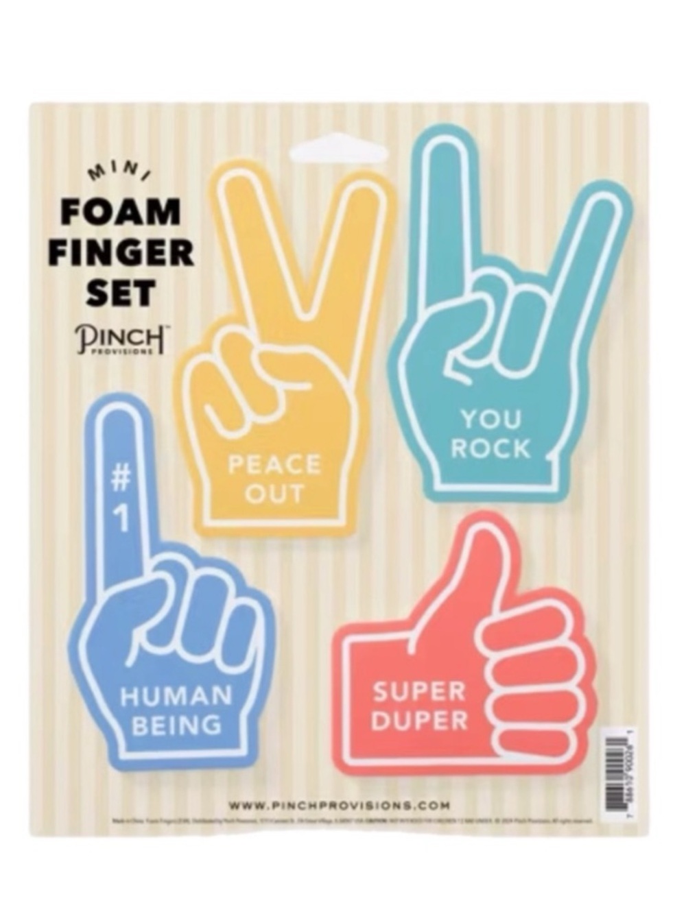 Pinch Provisions Mini Foam Finger Set - Yellow, Teal, Blue, Coral